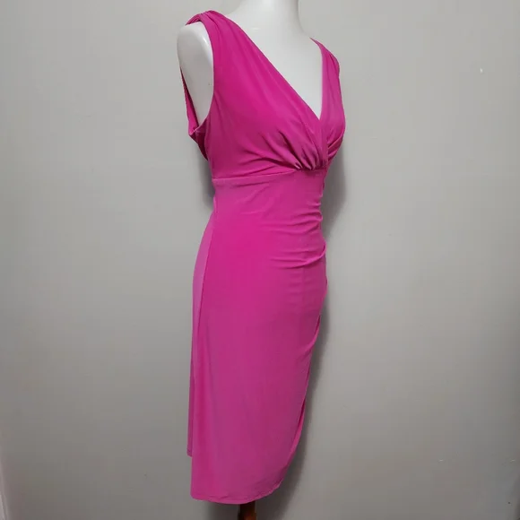 American Living Pink Ruched Surplice Sheath Dress Size 16 - Picture 2 of 7